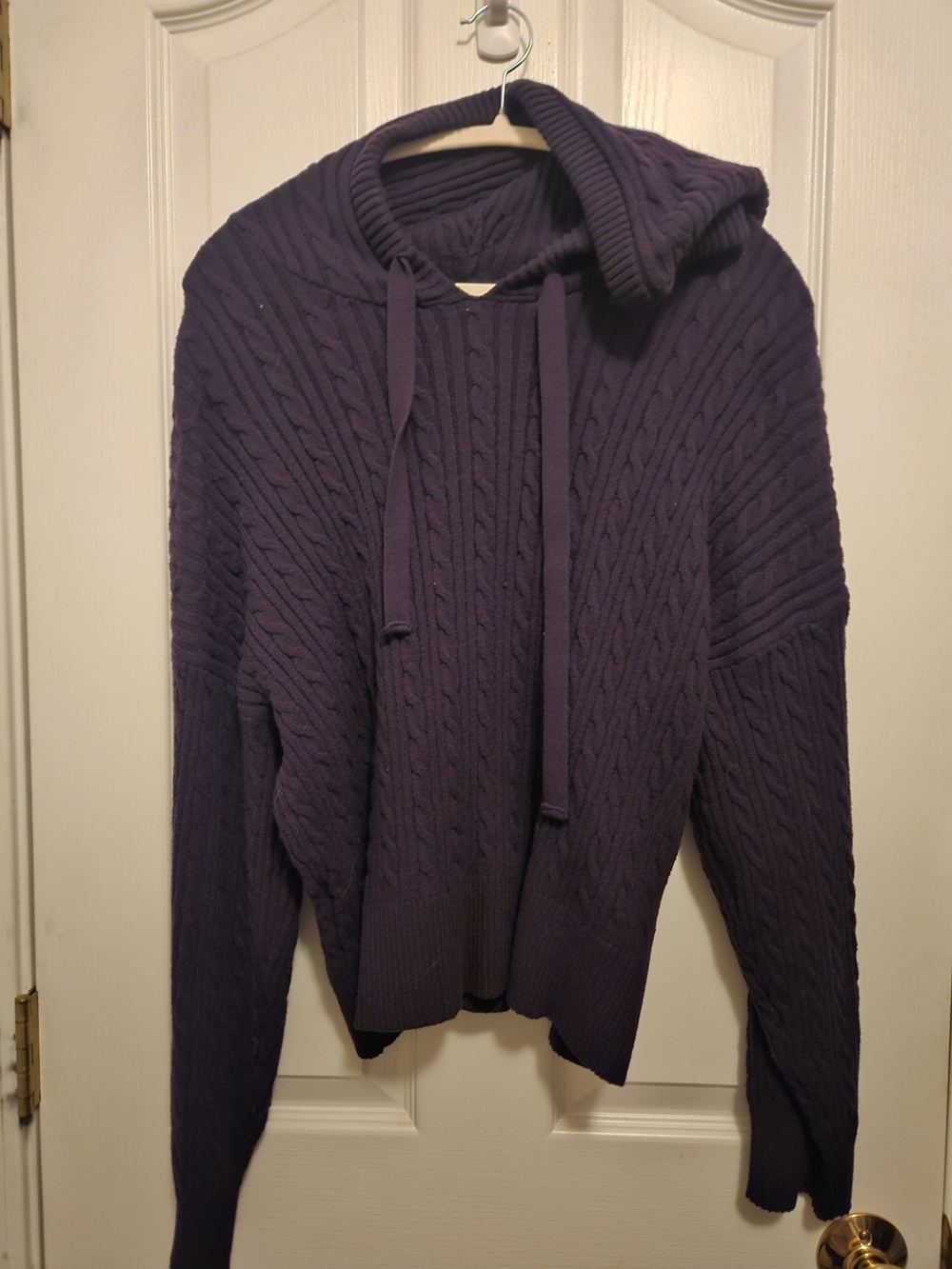 🎉 2 Items/$15 🎉 Navy Blue Hooded Cable Knit Sweater